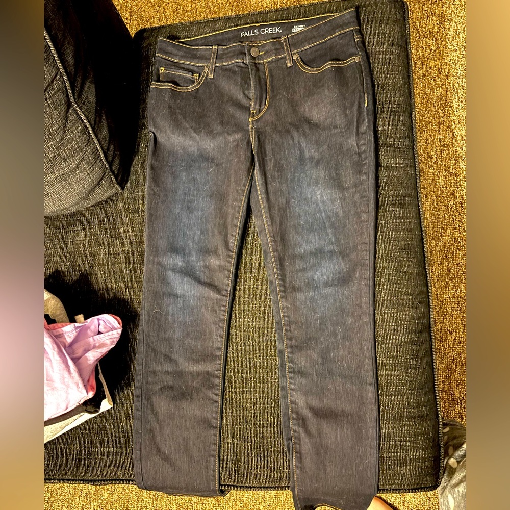 Dark wash, straight leg jeans